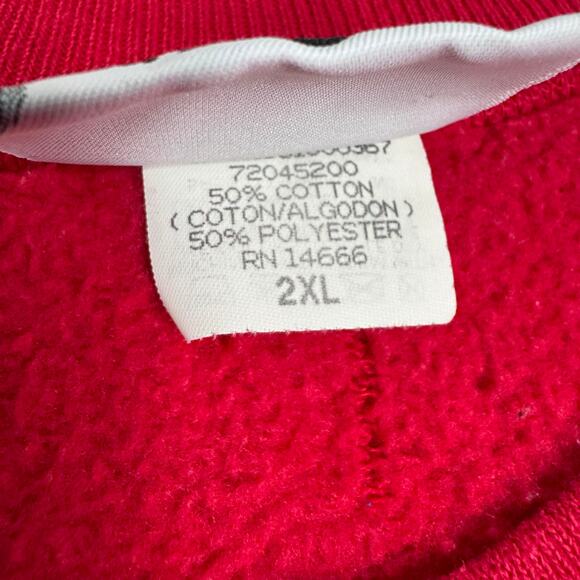 Vintage 90s Lee Red Blank Sweatshirt Crewneck Heavyweight USA Made 2XL - Picture 4 of 4